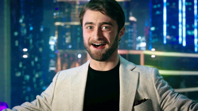 Man suit funny face cityscape free wallpaper for desktop - medium preview image