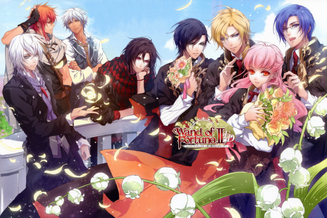 Anime characters bench flowers sky free wallpaper for desktop - medium preview image
