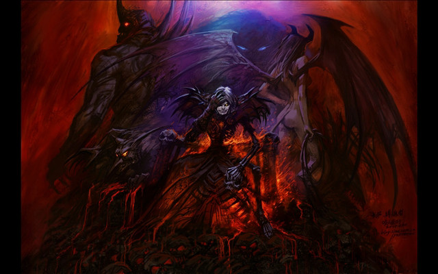 Demonic demon body wings back free wallpaper for desktop - medium preview image