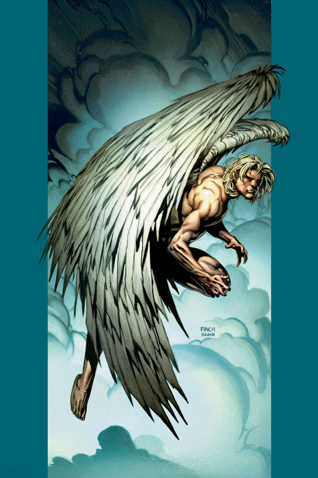 Man angel wings flying sky free wallpaper for mobile - medium preview image