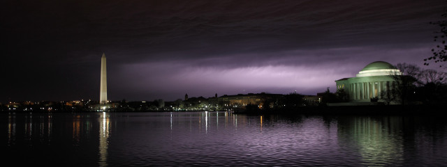Storm city lake tower lightning free wallpaper for desktop - medium preview image