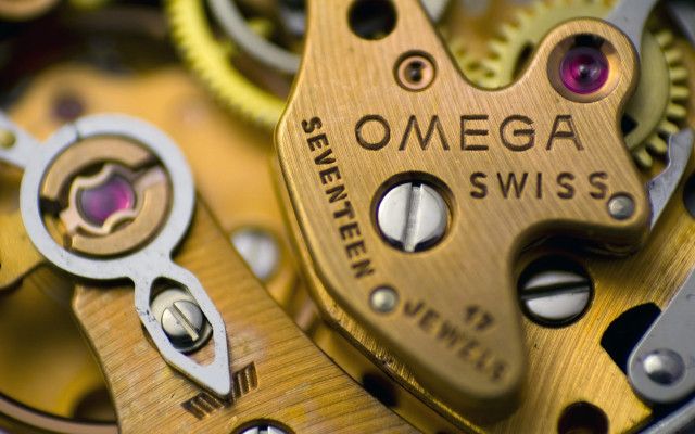 Omega swiss watch face gears free wallpaper for desktop - medium preview image