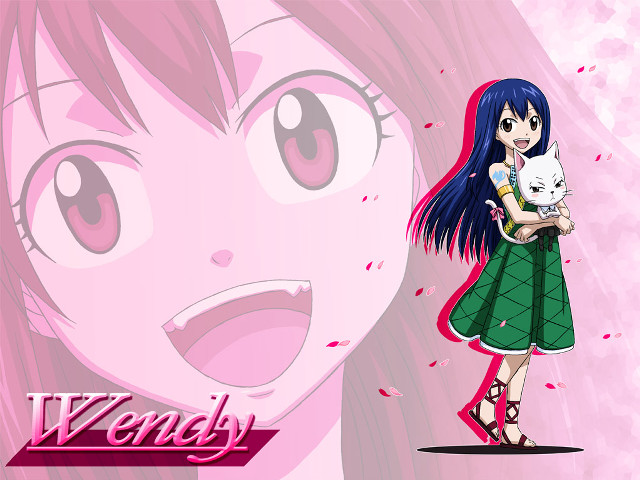 Girl cat pink background bluehair free wallpaper for desktop - medium preview image