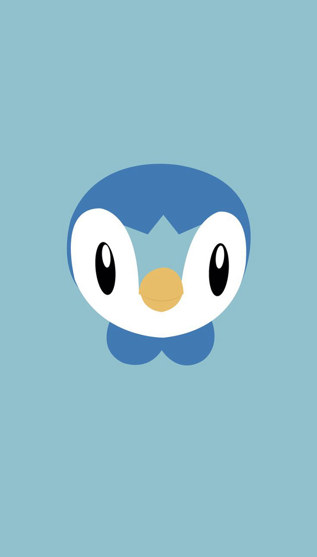 Penguin big eyes blue background free wallpaper for mobile - medium preview image