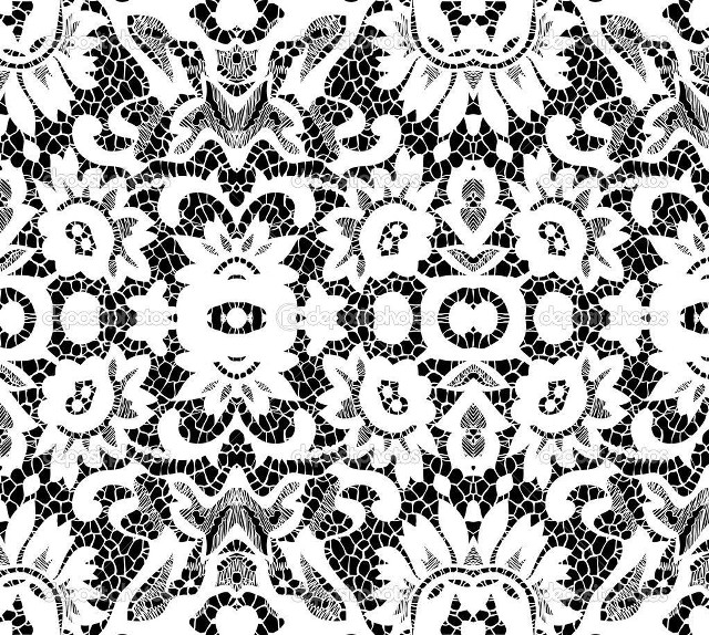 Black white lace pattern circular free wallpaper for tablet - medium preview image