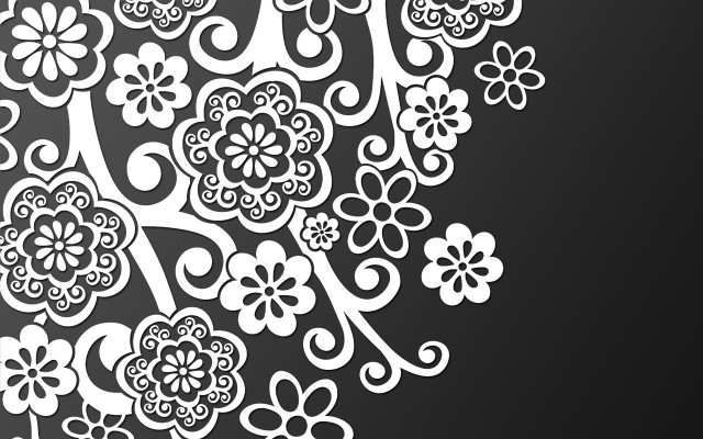 Black white flower arrangement background free wallpaper for desktop - medium preview image