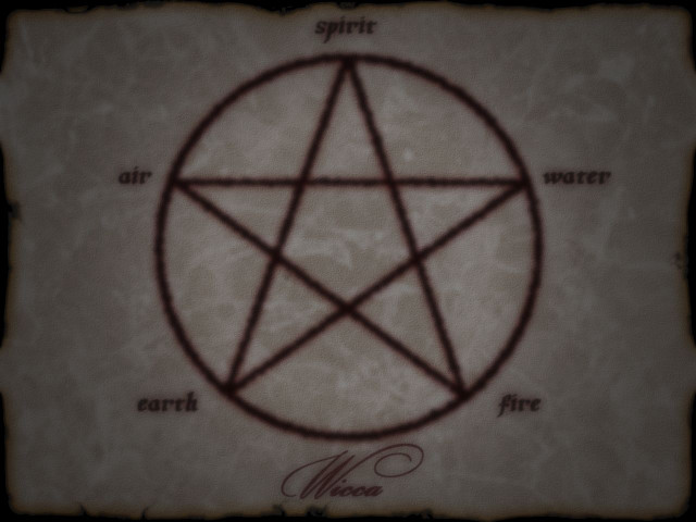 Pentagram wicca circle of fire free wallpaper for desktop - medium preview image