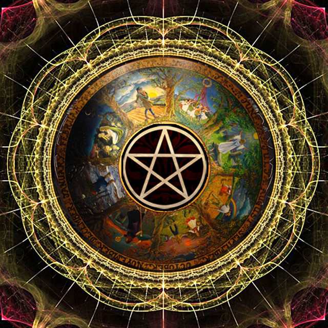 Pentagram star magic circle clock free wallpaper for tablet - medium preview image