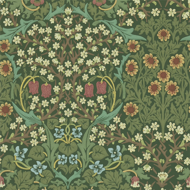 Green brown floral pattern flowers free wallpaper for tablet - medium preview image