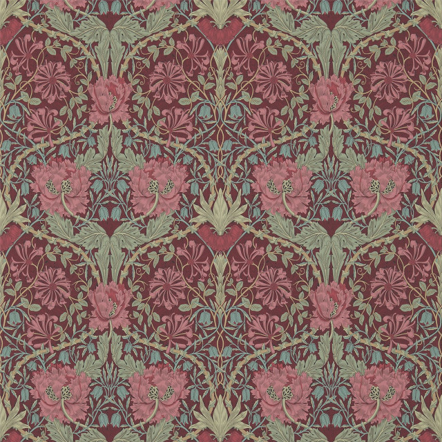 Red green floral pattern Annabel free wallpaper for tablet - medium preview image