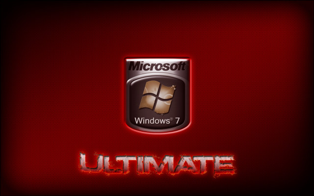 Red background windows7 ultimate logo free wallpaper for desktop - medium preview image