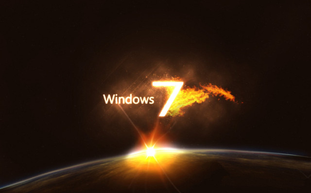 Windows7 logo dark sky earth #2 free wallpaper for desktop - medium preview image