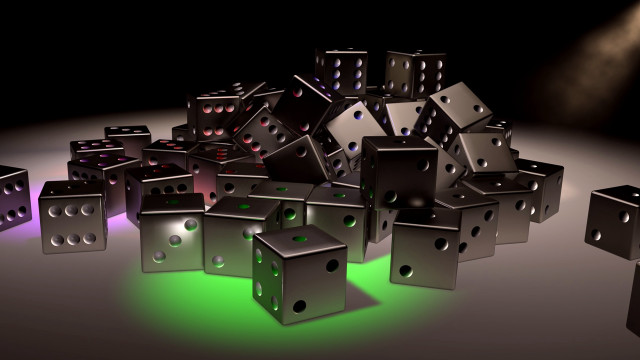 Dices pile table spotlight black free wallpaper for desktop - medium preview image