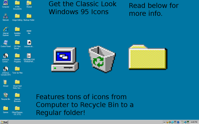 Computer screen icons textbox windows95 free wallpaper for desktop - medium preview image