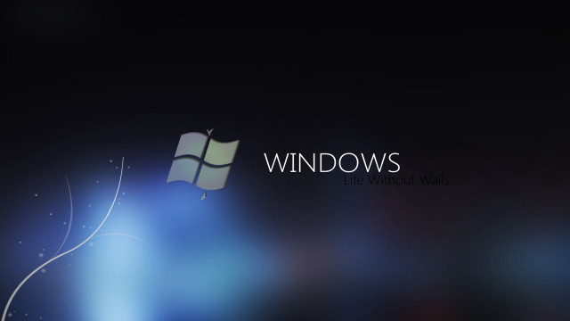 Windows logo dark background blue free wallpaper for desktop - medium preview image