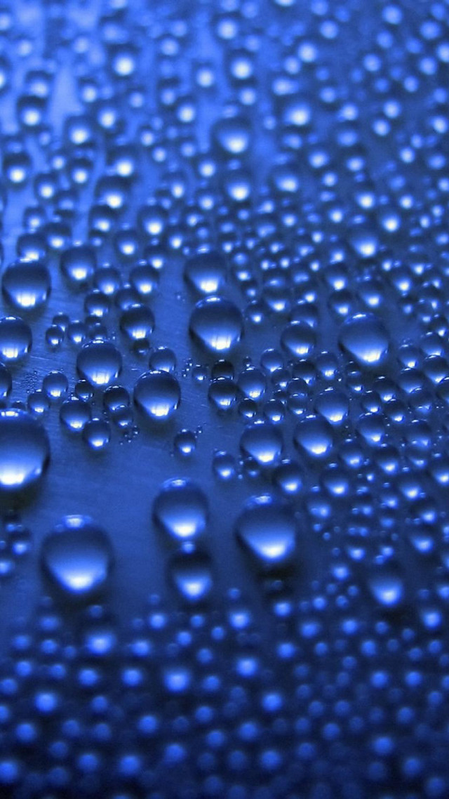 Water droplets blue surface bokeh #3 free wallpaper for mobile - medium preview image
