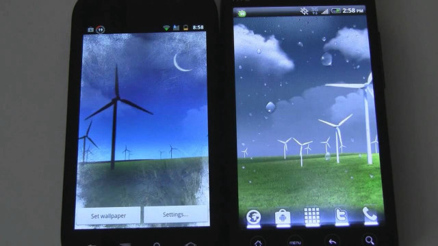 Cellphones windmills moon night sky free wallpaper for desktop - medium preview image