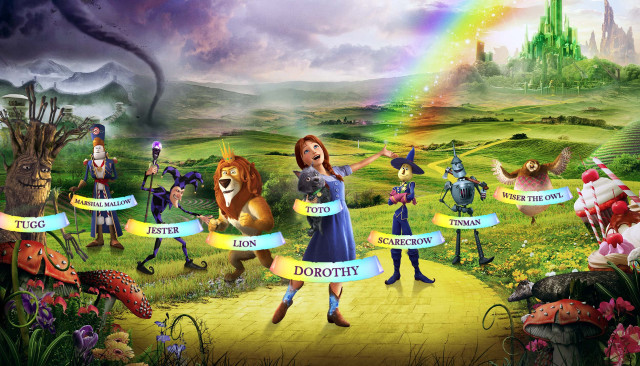 Wizard friends rainbow banner field free wallpaper for desktop - medium preview image