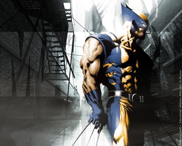 Man blue yellow costume sword free wallpaper for desktop - medium preview image