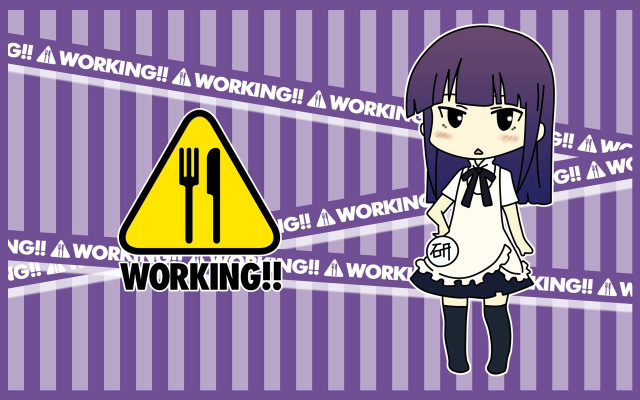 Girl knife fork sign working free wallpaper for desktop - medium preview image