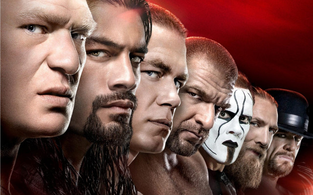 Wrestlers facial expressions red background free wallpaper for desktop - medium preview image