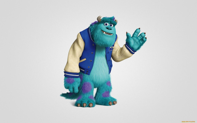 Cartoon character waving hand gesture free wallpaper for desktop - medium preview image