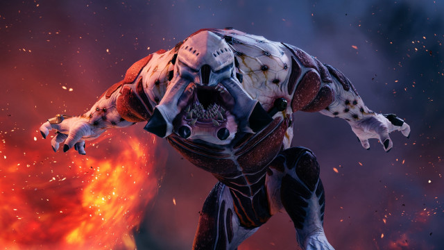 Creature space suit fire flames free wallpaper for desktop - medium preview image