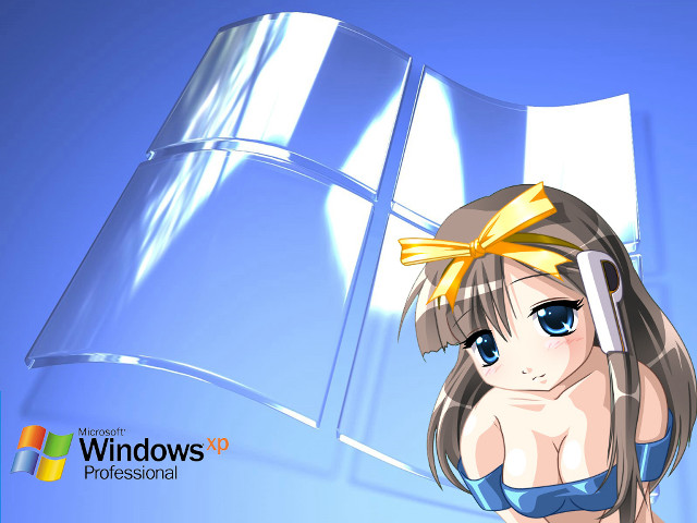 Cartoon girl bikini yellow bow free wallpaper for desktop - medium preview image