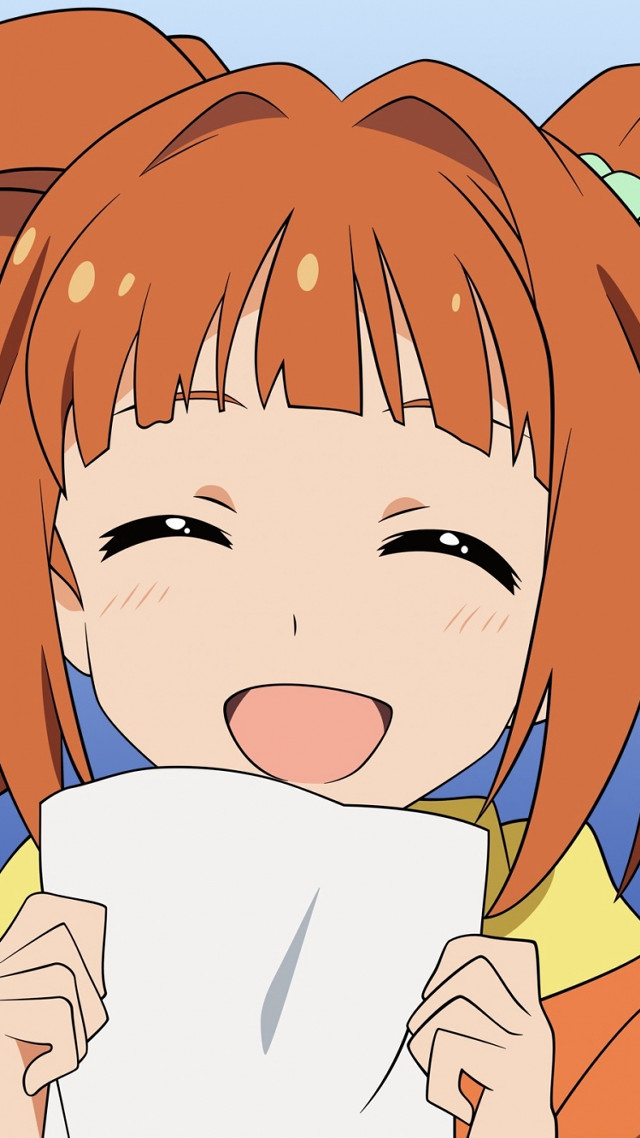 Girl red hair holding paper #2 free wallpaper for mobile - medium preview image