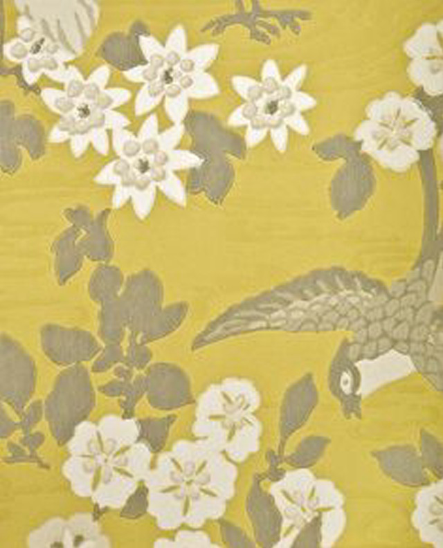 Yellow white floral wallpaper birds free wallpaper for mobile - medium preview image