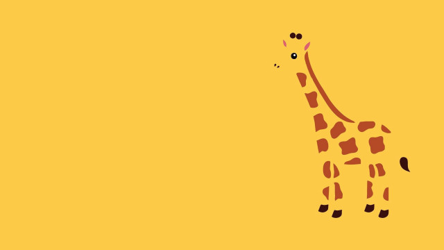 Giraffe yellow background black outline free wallpaper for desktop - medium preview image