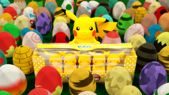 Pokemon eggs colorful crowd people free wallpaper for desktop - medium preview image