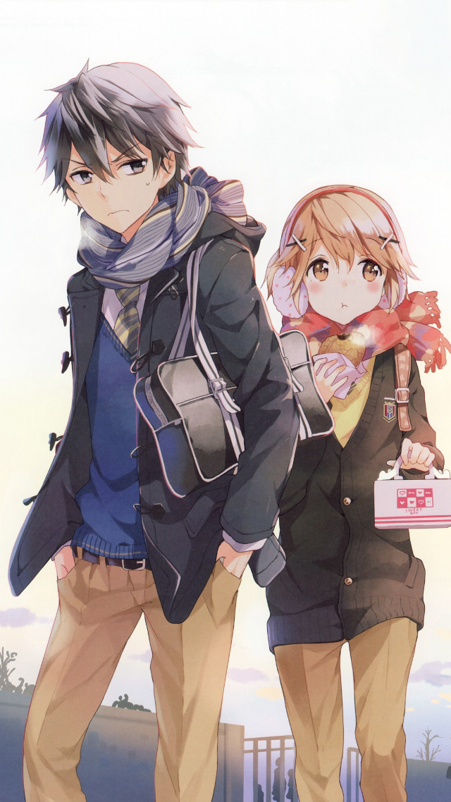 Couple people fence building sky free wallpaper for mobile - medium preview image