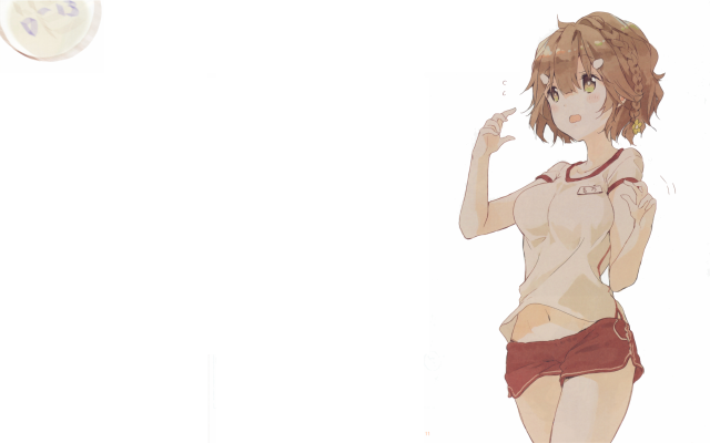 Woman short skirt clock wall free wallpaper for desktop - medium preview image