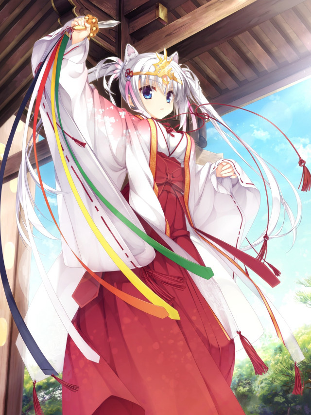 Woman red dress sword sky #2 free wallpaper for mobile - medium preview image