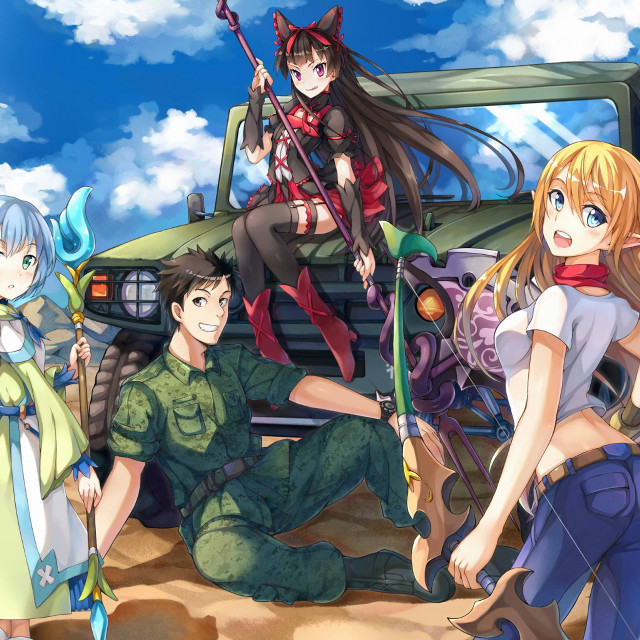 Anime characters truck girl back free wallpaper for tablet - medium preview image