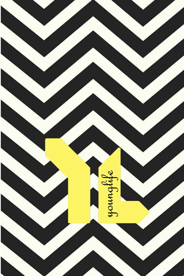 Black white chevron yellow letter free wallpaper for mobile - medium preview image