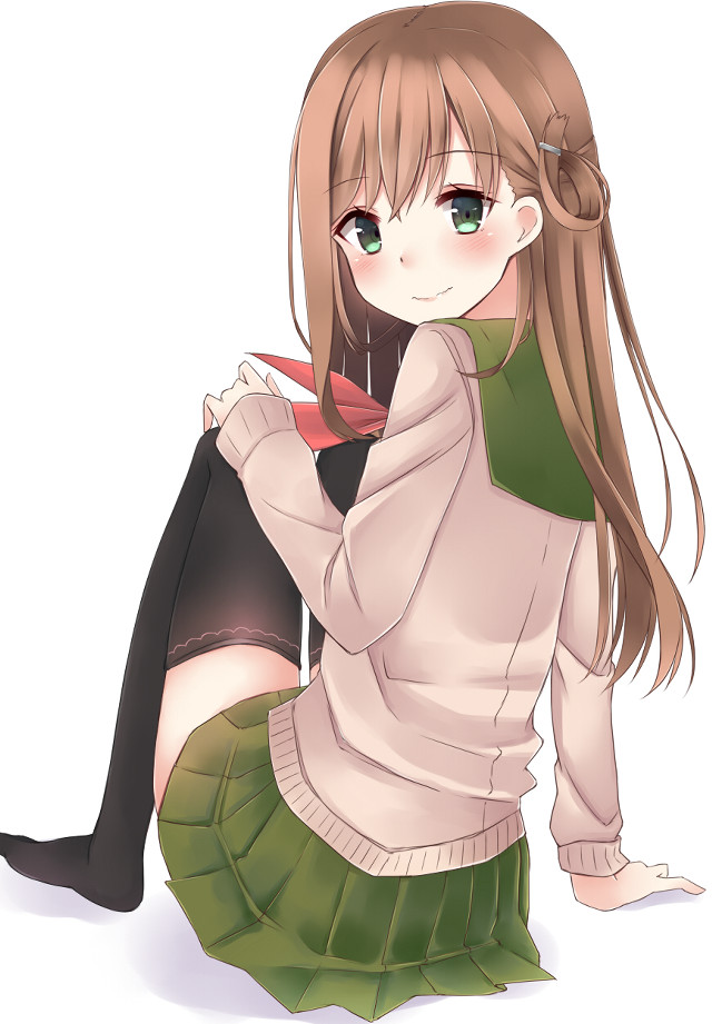 Girl sitting bow tie green free wallpaper for mobile - medium preview image