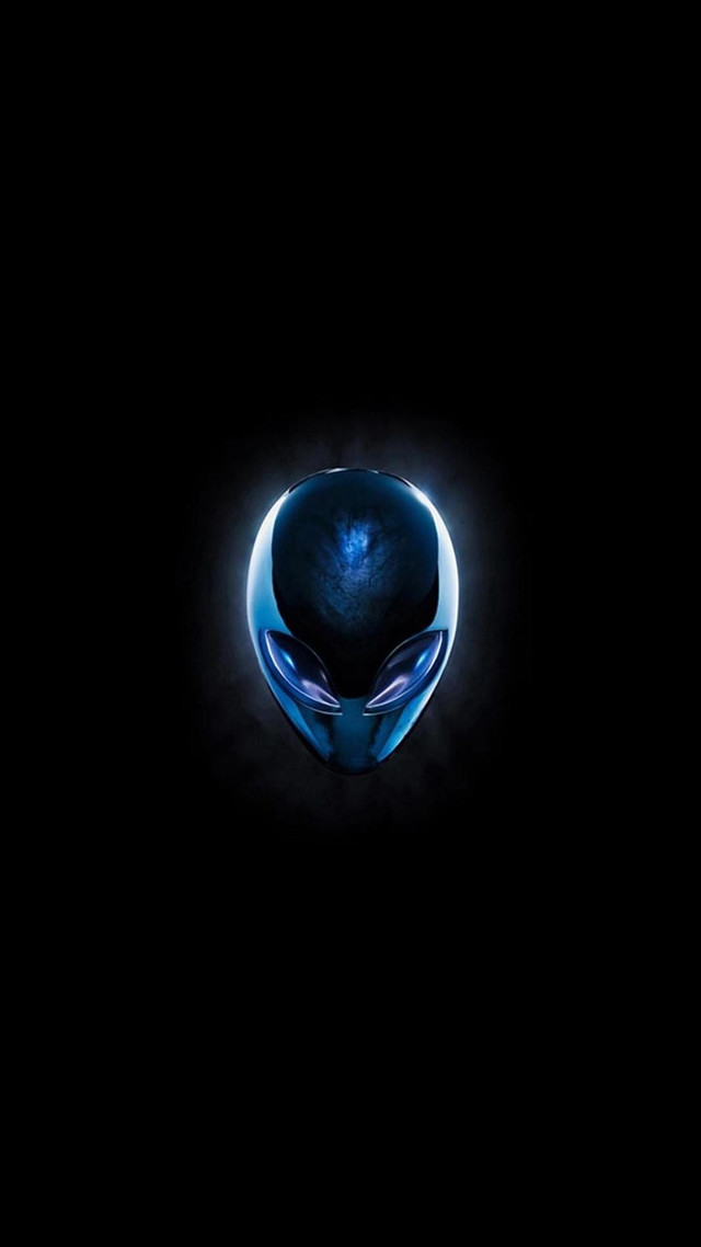 Blue alien head dark background #2 free wallpaper for mobile - medium preview image