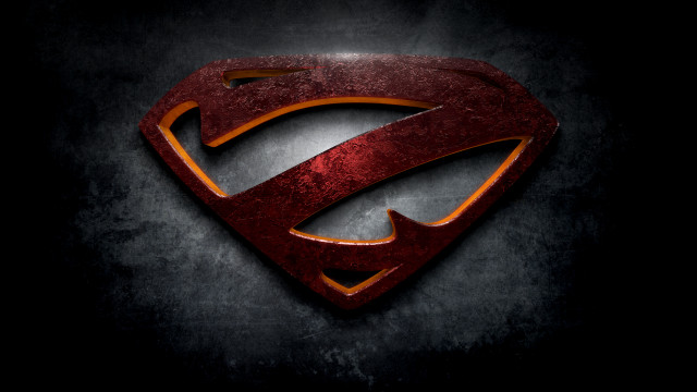 Red superman logo black background free wallpaper for desktop - medium preview image
