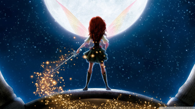 Fairy holding wand full moon free wallpaper for desktop - medium preview image