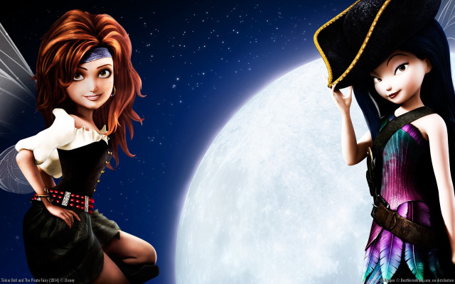 Cartoon characters couple full moon free wallpaper for desktop - medium preview image