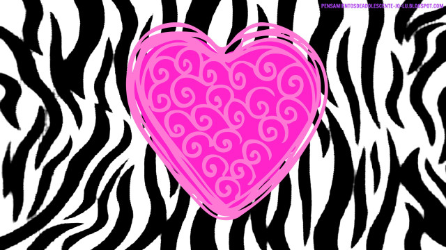 Pink heart zebra print border free wallpaper for desktop - medium preview image