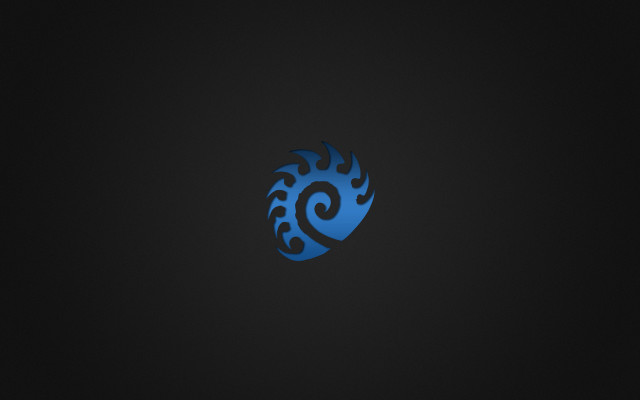 Blue logo black background swirl free wallpaper for desktop - medium preview image