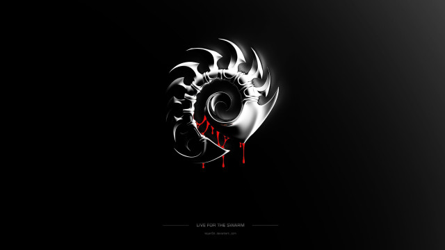 Black background red white swirl free wallpaper for desktop - medium preview image