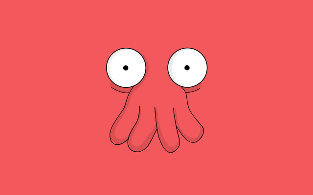 Red octopus two eyes nose free wallpaper for desktop - medium preview image