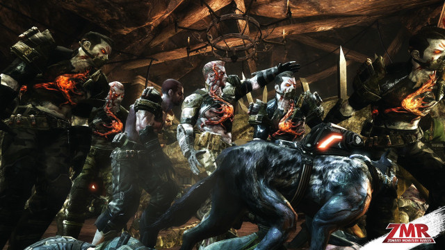 Zombies dark room dog man free wallpaper for desktop - medium preview image