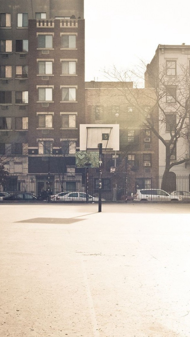 Person street corner basketball hoop free wallpaper for mobile - medium preview image