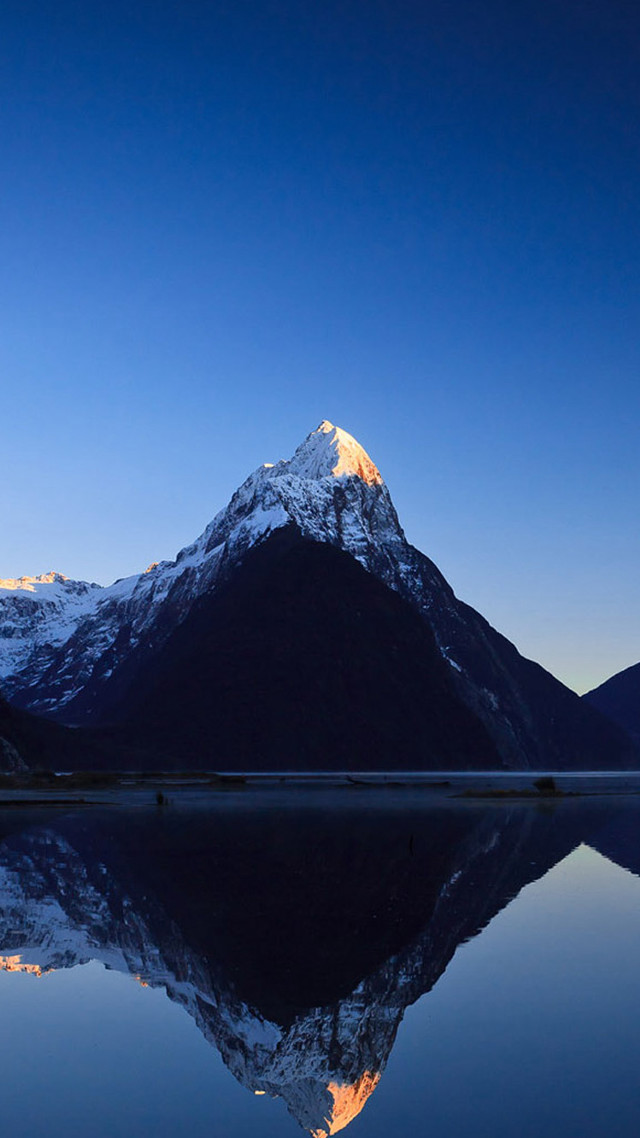 Mountain range lake dusk blue free wallpaper for mobile - medium preview image