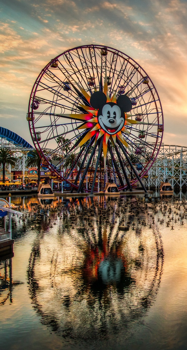 Ferris wheel mickey mouse face free wallpaper for mobile - medium preview image